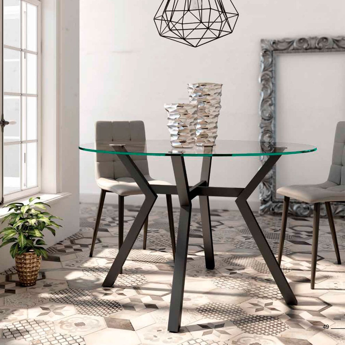 Mesa comedor redonda metal