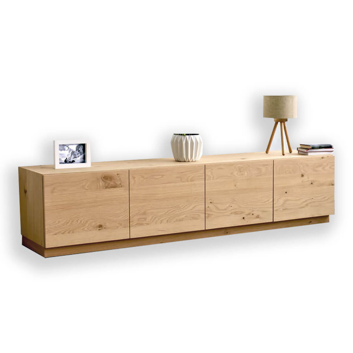 Mueble tv chapa madera roble natural