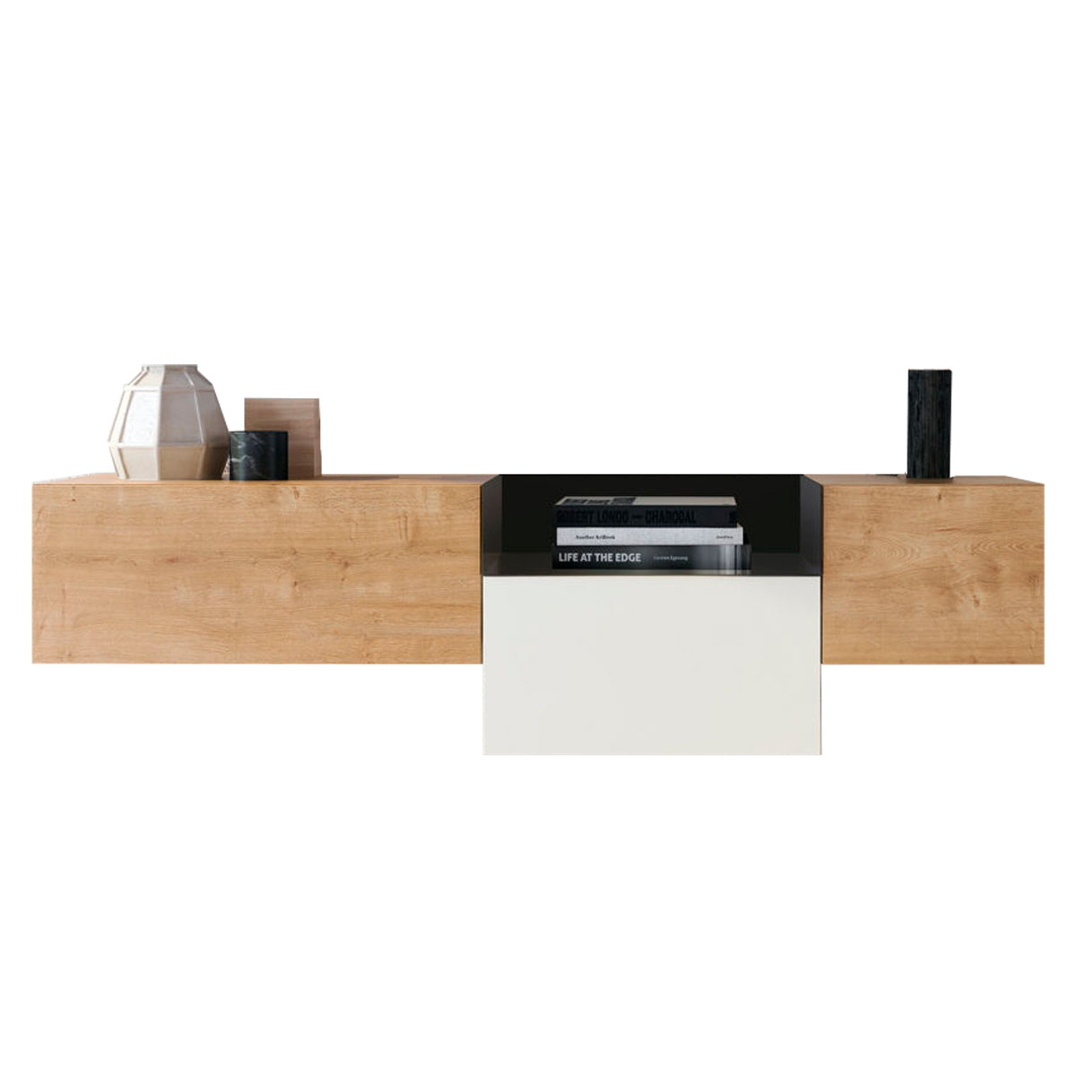 Consola chapa madera sintética y blanco