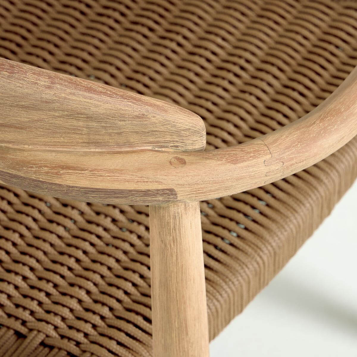 Silla madera maciza y cuerda beige