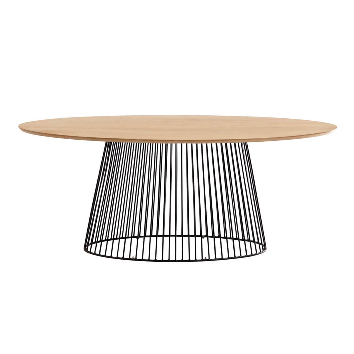 Mesa ovalada madera y acero 200cm