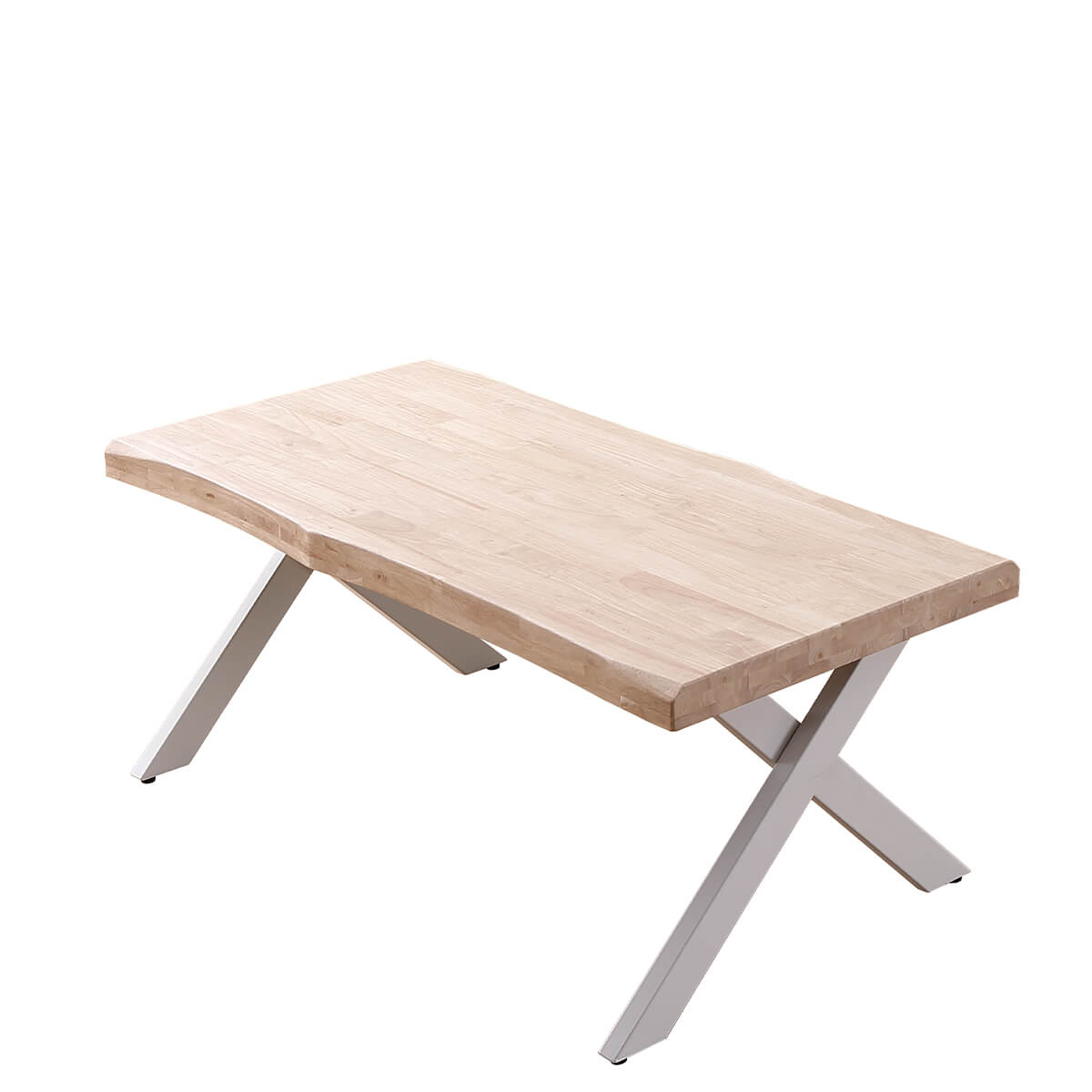 Mesa centro tapa elevable con forma blanco y roble