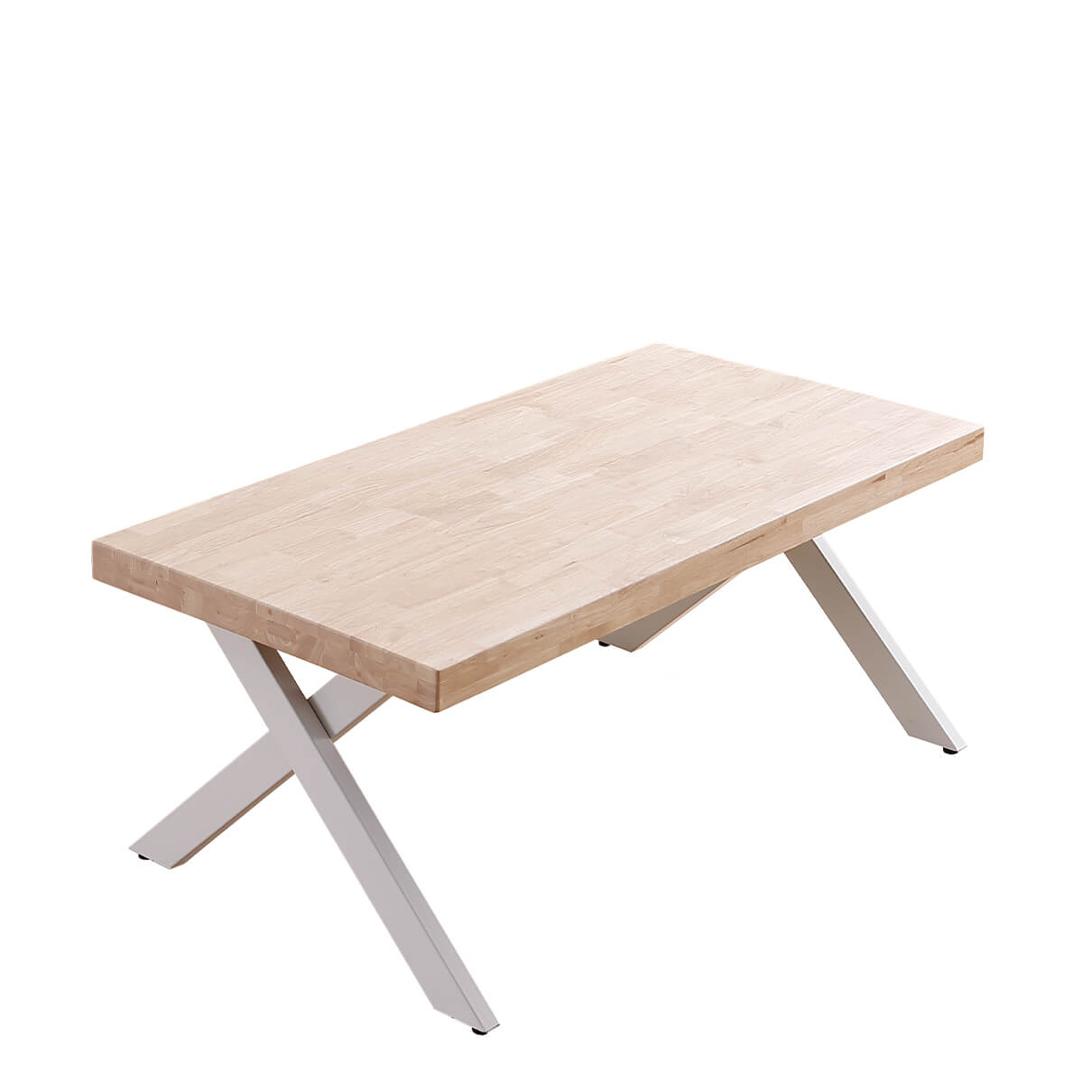 Mesa centro tapa elevable con blanco y roble