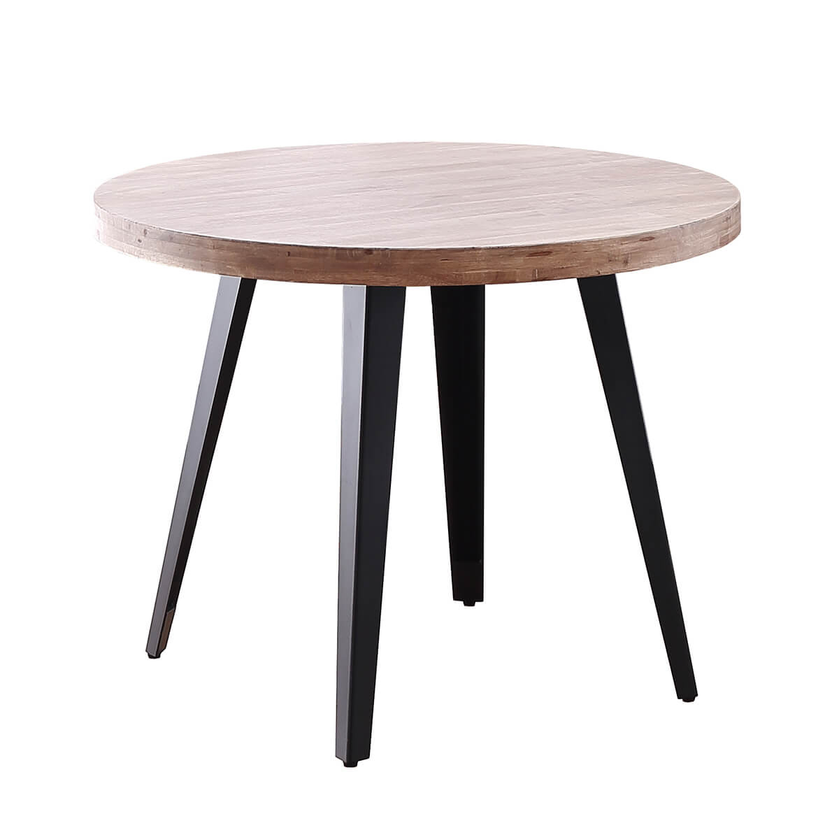 Mesa comedor redonda roble y negro